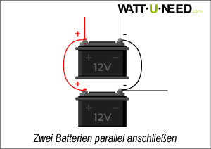 Zwei Batterien parallel anschließen